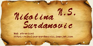 Nikolina Surdanović vizit kartica